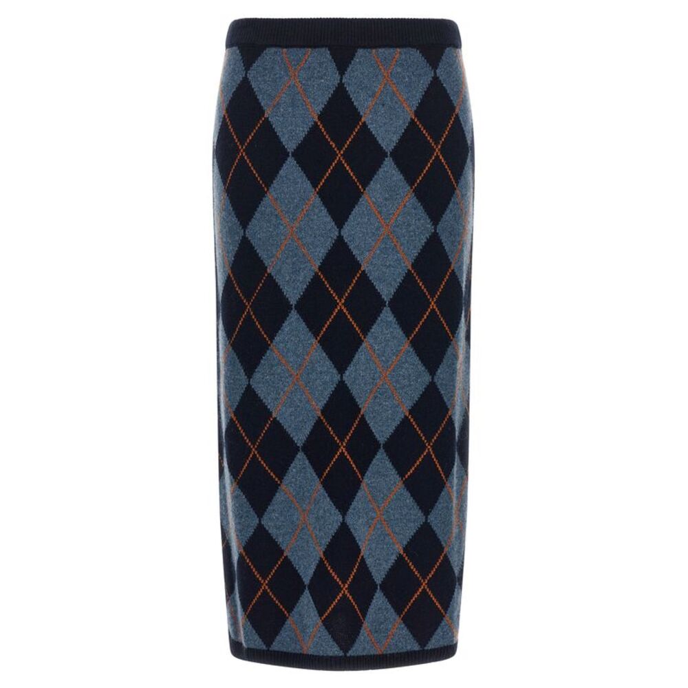 Twinset Blue Viscose Midi Women's Skirt